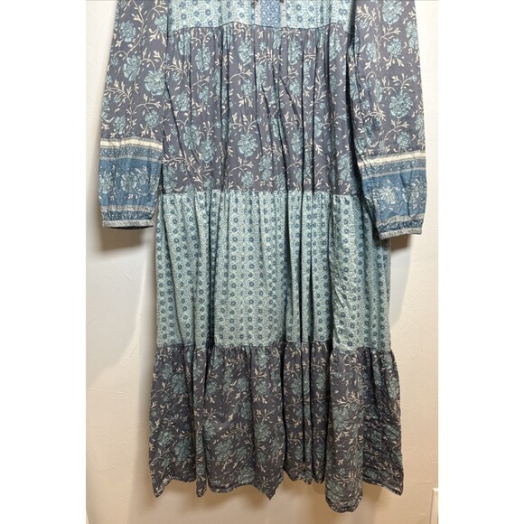 American Eagle Maxi Dress Blue Floral Tiered Women's Size XS - Picture 2 of 15